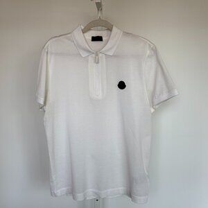 Moncler Men's White Polo Large Size